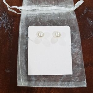 Faux Pearl Stud Earrings